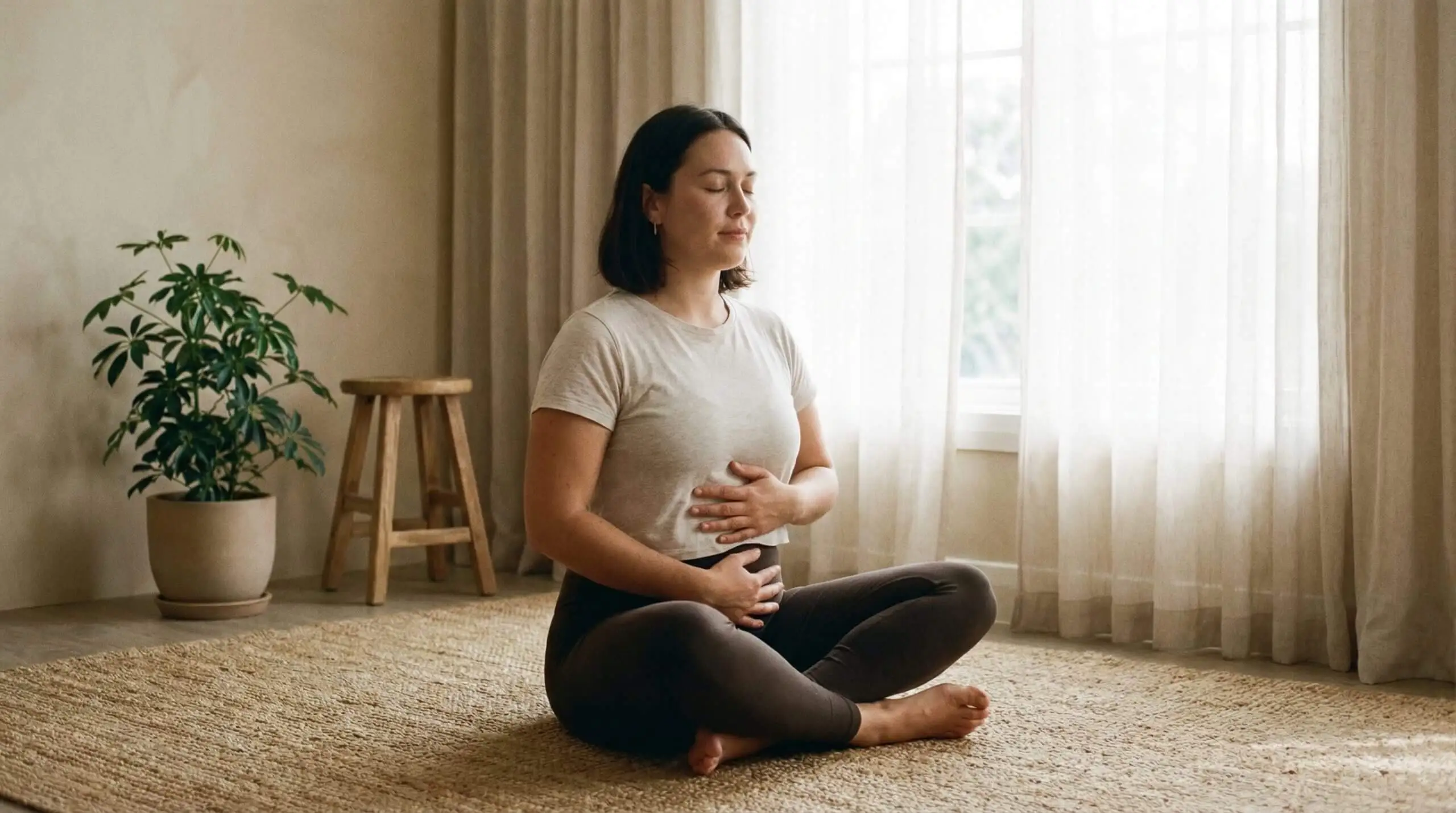Calm breathing in nature representing breathwork therapy